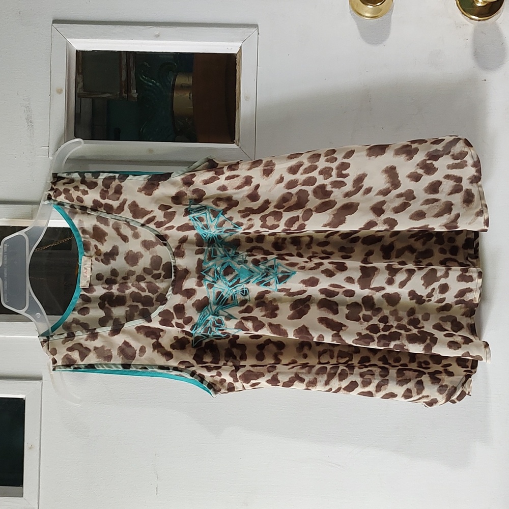 Leopard print trapeze top